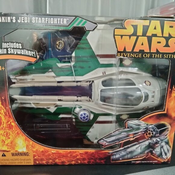 STAR WARS REVENGE OF THE SITH ANAKIN'S JEDI STARFIGHTER w/ ANAKIN - Picture 1 of 10
